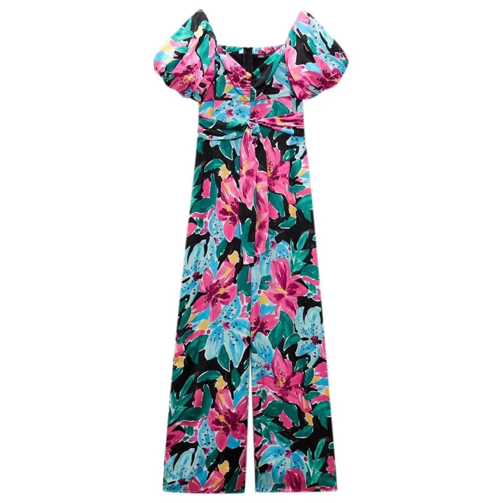 Zara | Colouful Floral Print Jumpsuit Bloggers Favourite - Picture 7 of 9